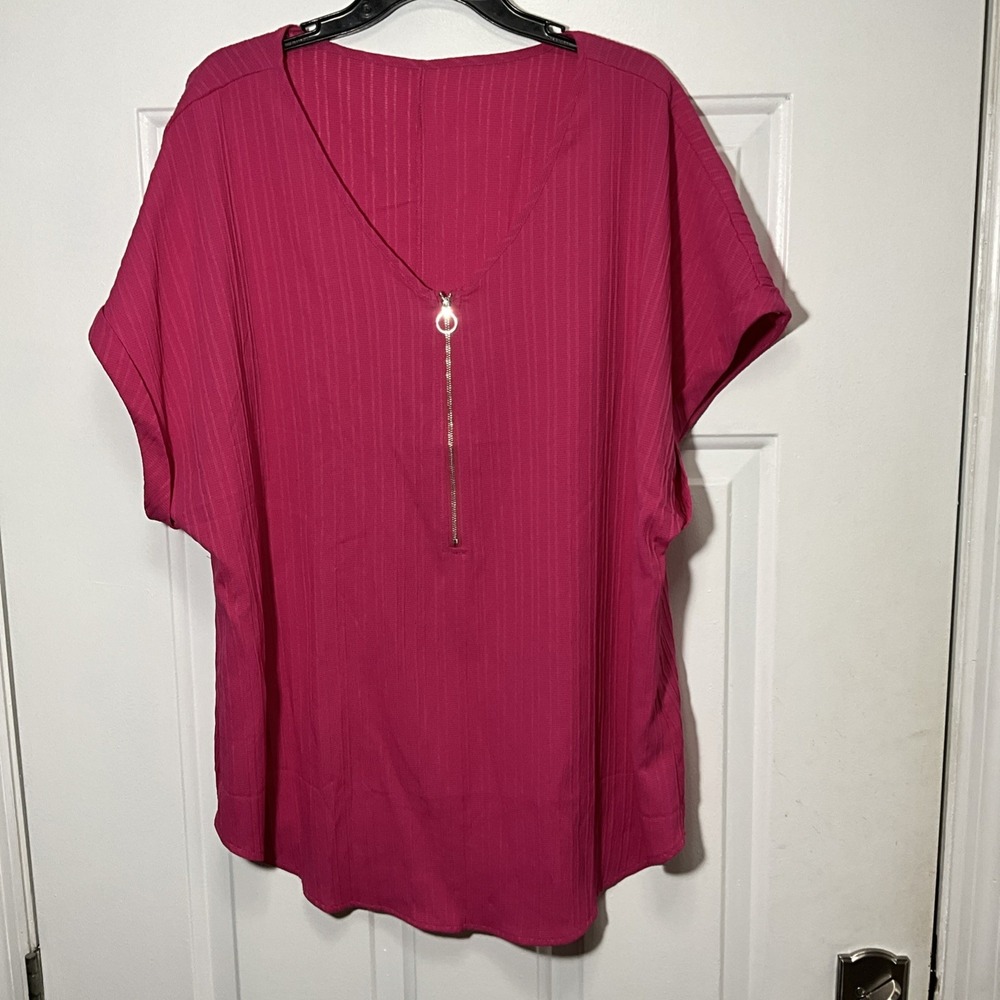 Women's SHEIN Curve Plus Size 4XL Pink Business/Casual Blouse